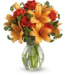 Fiery Lily and Rose from In Full Bloom in Farmingdale, NY